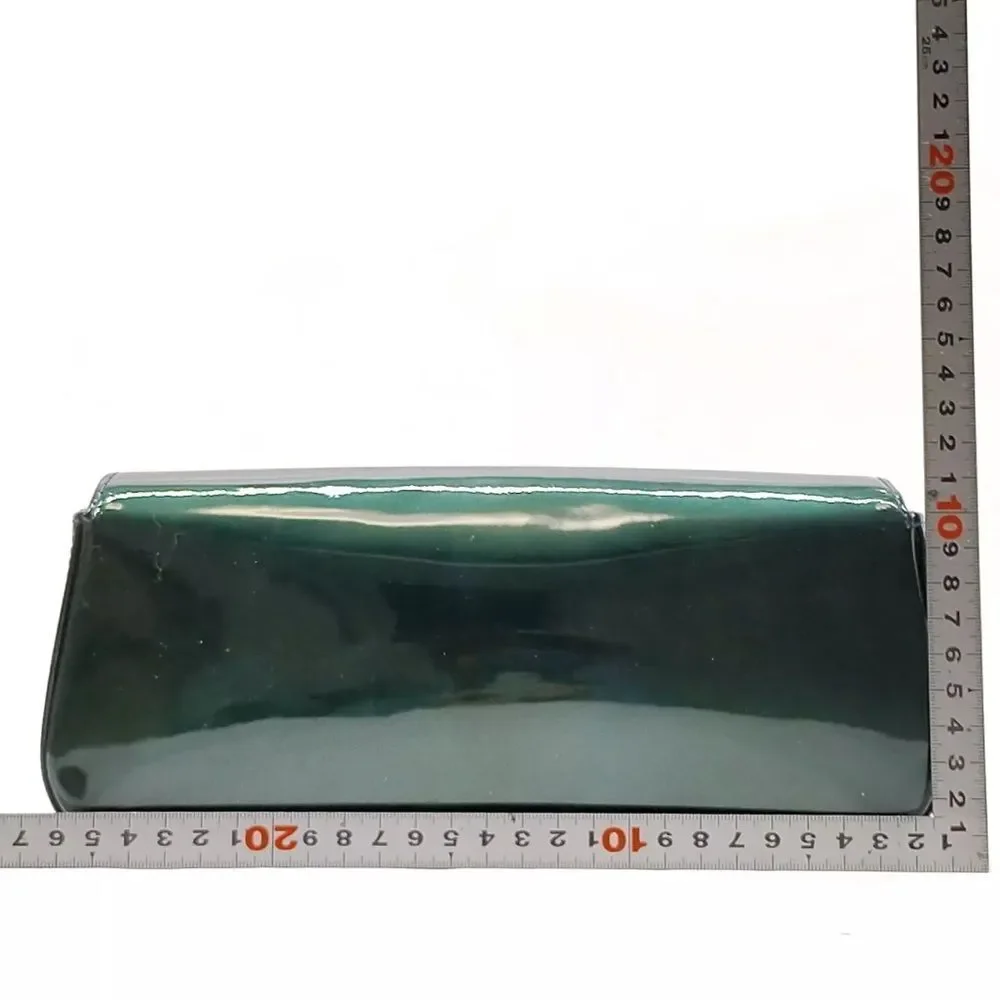Auth Louis Vuitton Petroleum Green Vernis Patent Monogram Pochette SoBe Clutch - Picture 2 of 9